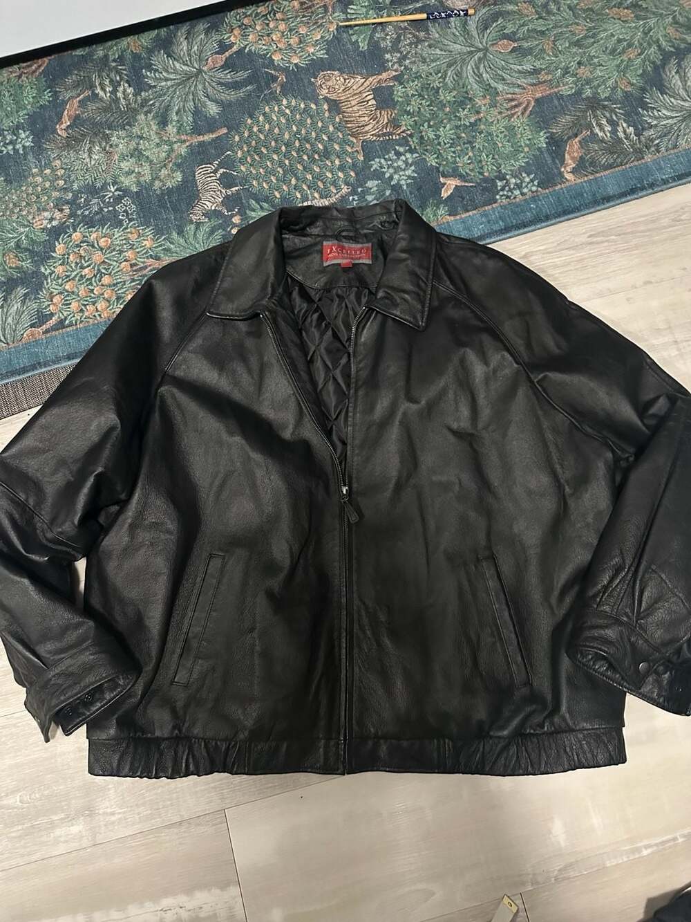 Excelled Leather Jacket XXL Black Bomber Coat Mens Collection
